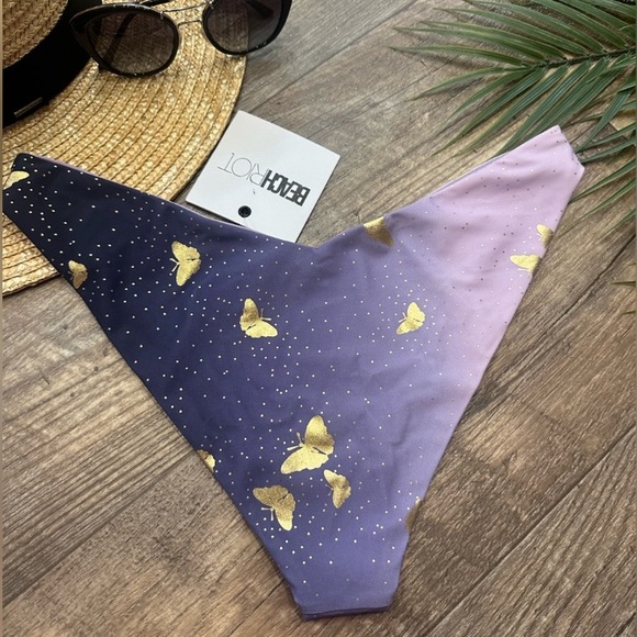 Beach Riot Vanessa Ombré Purple Butterfly Cheeky Bikini Bottom - Picture 4 of 7